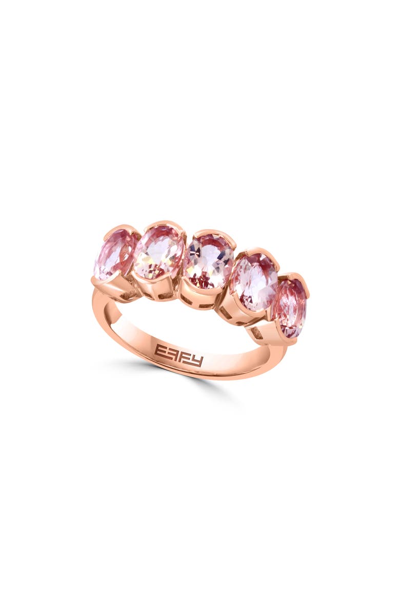 Morganite Row Ring, Main, color, PINK