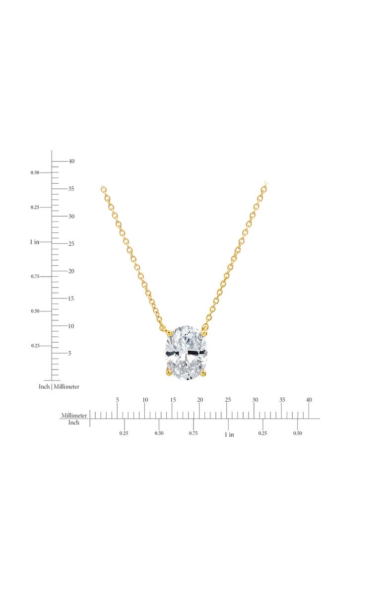 Crislu Oval Cut Cubic Zirconia Pendant Necklace, Alternate, color, 18Kyg/ Clear Stone