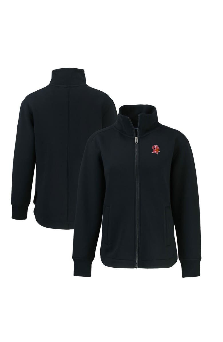 Cutter & Buck Women's Cutter & Buck Black Tampa Bay Buccaneers Throwback Logo Roam Eco Recycled Full-Zip Jacket, Main, color,