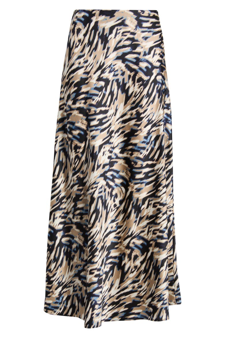 Zebra Print Bias Cut Skirt, Alternate, color, DUTCH BLUE MULTI