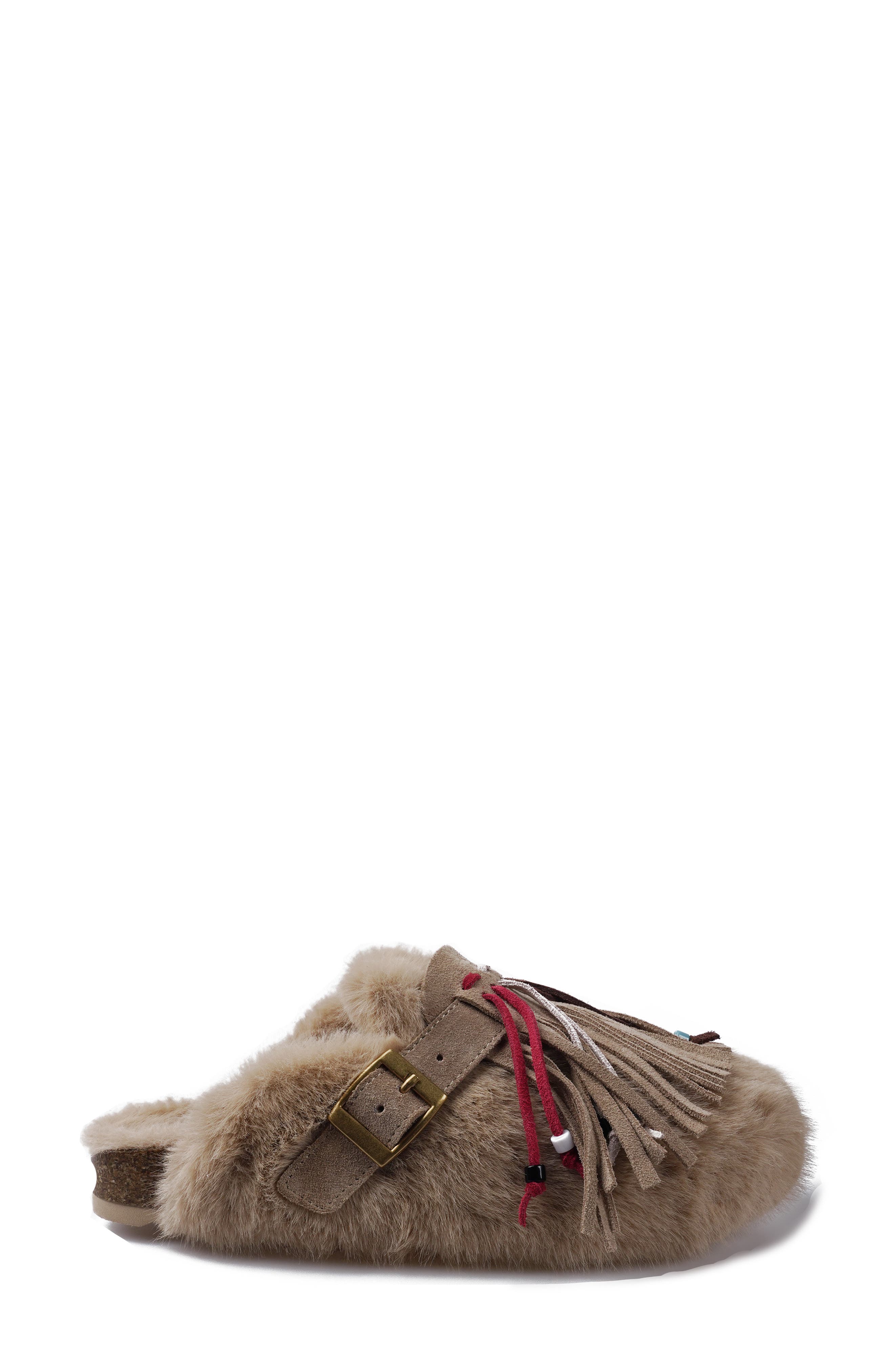 Preslyn Faux Fur Slipper, Alternate, color, NATURAL FAUX