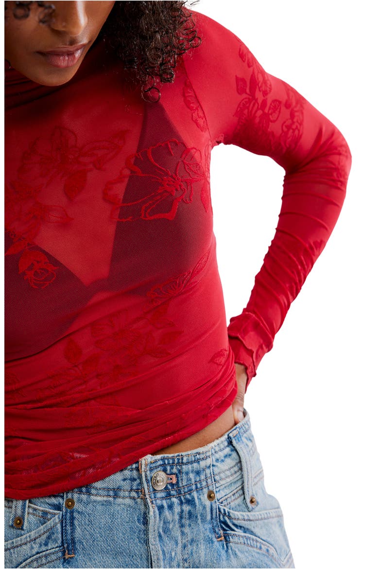 You Decide Lace Mesh Top, Alternate, color, DEEP CHERRY