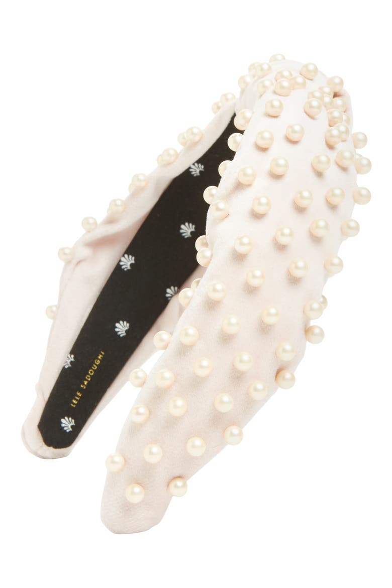 Imitation Pearl Headband, Main, color, NUDE