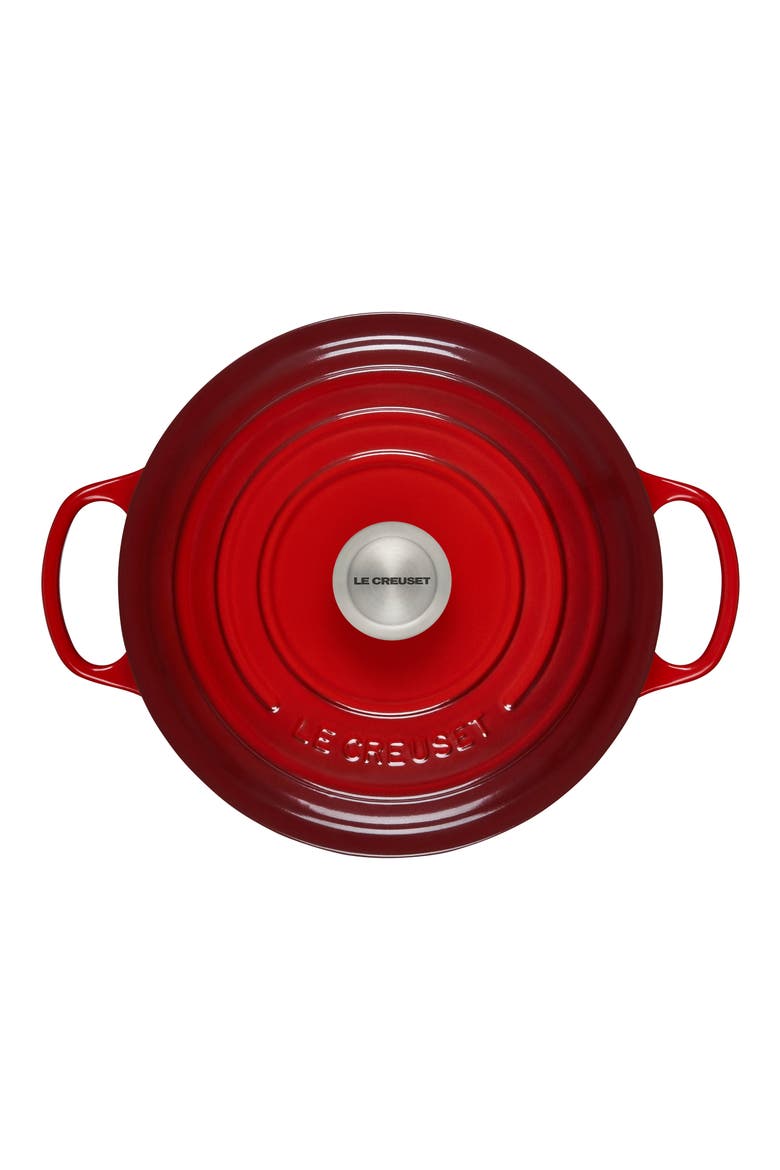 Signature 5.5-Quart Round Enamel Cast Iron French/Dutch Oven, Alternate, color, CERISE