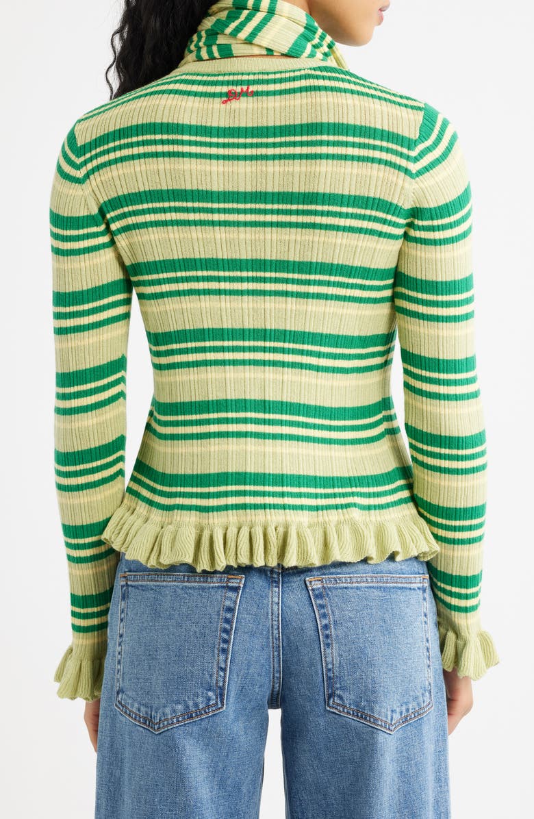 Damson Madder Anelis Organic Cotton & Merino Wool Blend Cardigan, Alternate, color, Green Multi