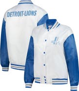 Mitchell & Ness Women's Mitchell & Ness White Detroit Lions Throwback Plus Size Full-Snap Satin Jacket