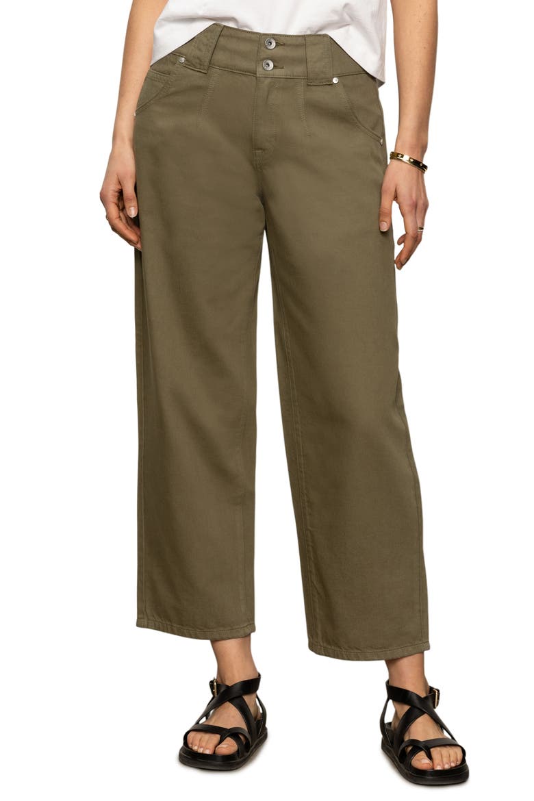 Side Car High Waist Ankle Barrel Jeans, Main, color, BURNT OLIV