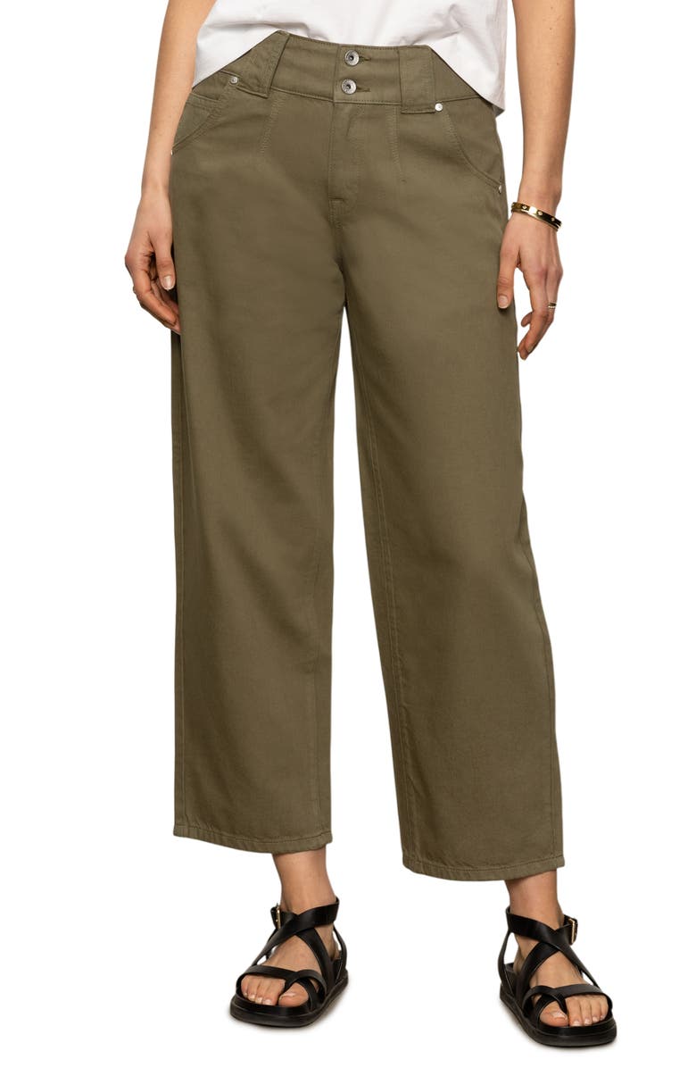 Sanctuary Side Car High Waist Ankle Barrel Jeans, Main, color, Burnt Oliv