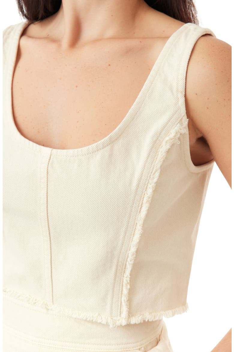Fray Crop Denim Tank, Alternate, color, ECRU