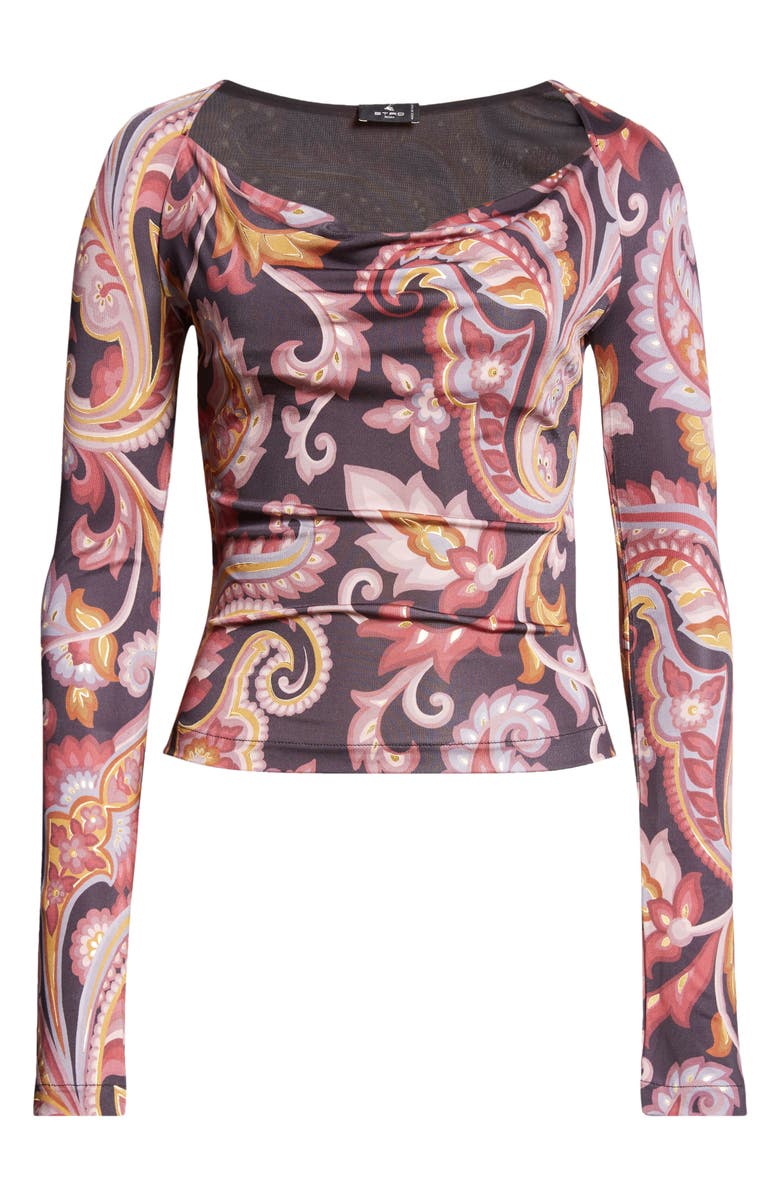 Etro Paisley Scoop Neck Knit Top, Alternate, color, 