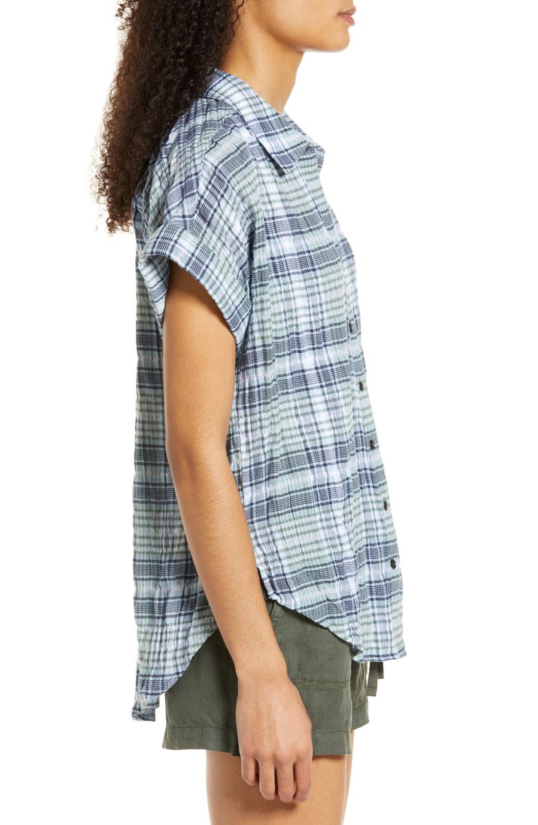 Caslon<sup>®</sup> Plaid Stretch Cotton Camp Shirt, Alternate, color, 