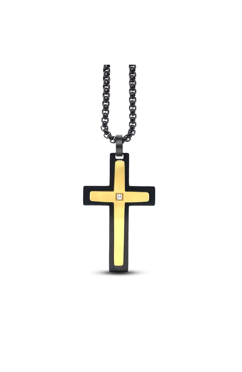 Anna Zuckerman Ebon Cross Necklace, Alternate, color, Platinum