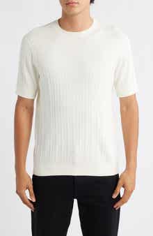Emporio Armani Short Sleeve Cotton & Cashmere Rib Sweater