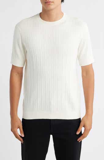 Emporio Armani Short Sleeve Cotton & Cashmere Rib Sweater