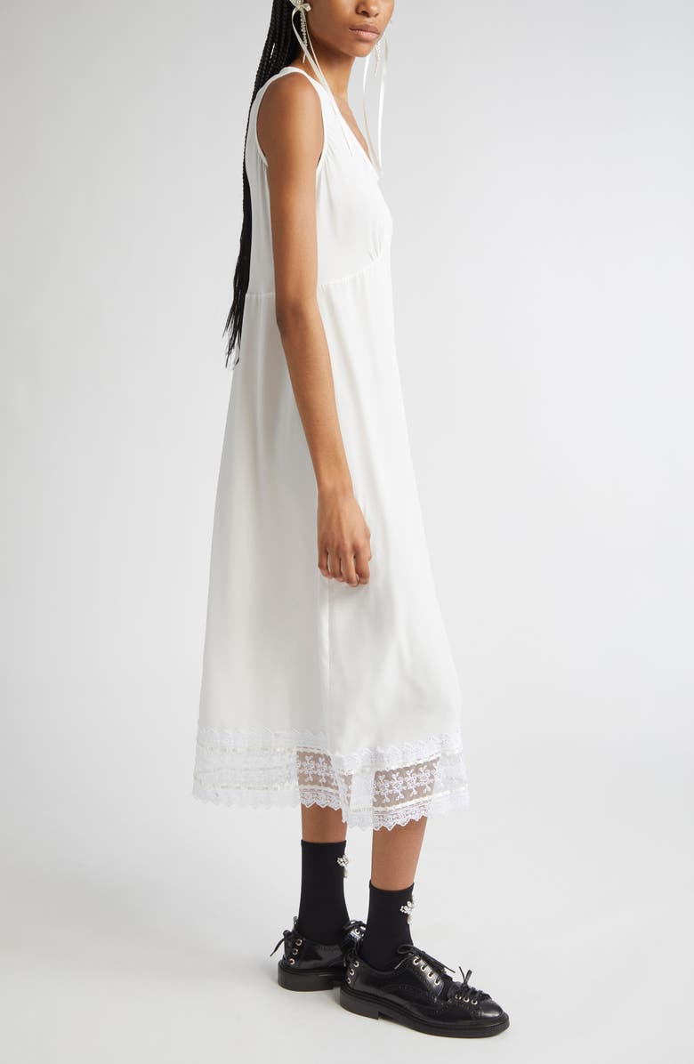 Simone Rocha Scoop Neck Lace Trim Midi Dress, Alternate, color, Ivory