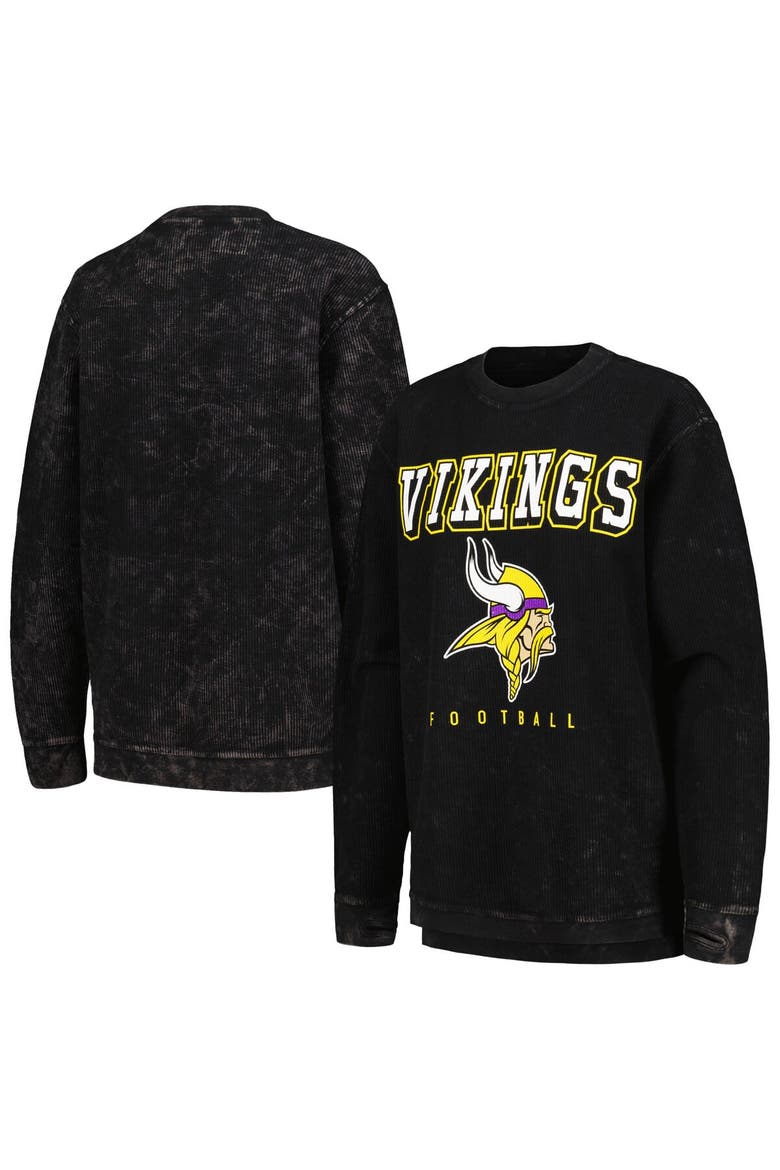 Women's G-III 4Her by Carl Banks Black Minnesota Vikings Comfy Cord Pullover Sweatshirt, Main, color, Black