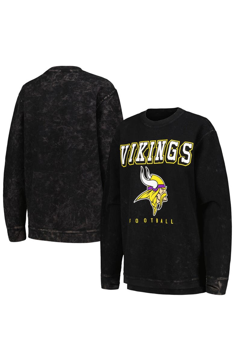 G-III 4HER BY CARL BANKS Women's G-III 4Her by Carl Banks Black Minnesota Vikings Comfy Cord Pullover Sweatshirt, Main, color, Black