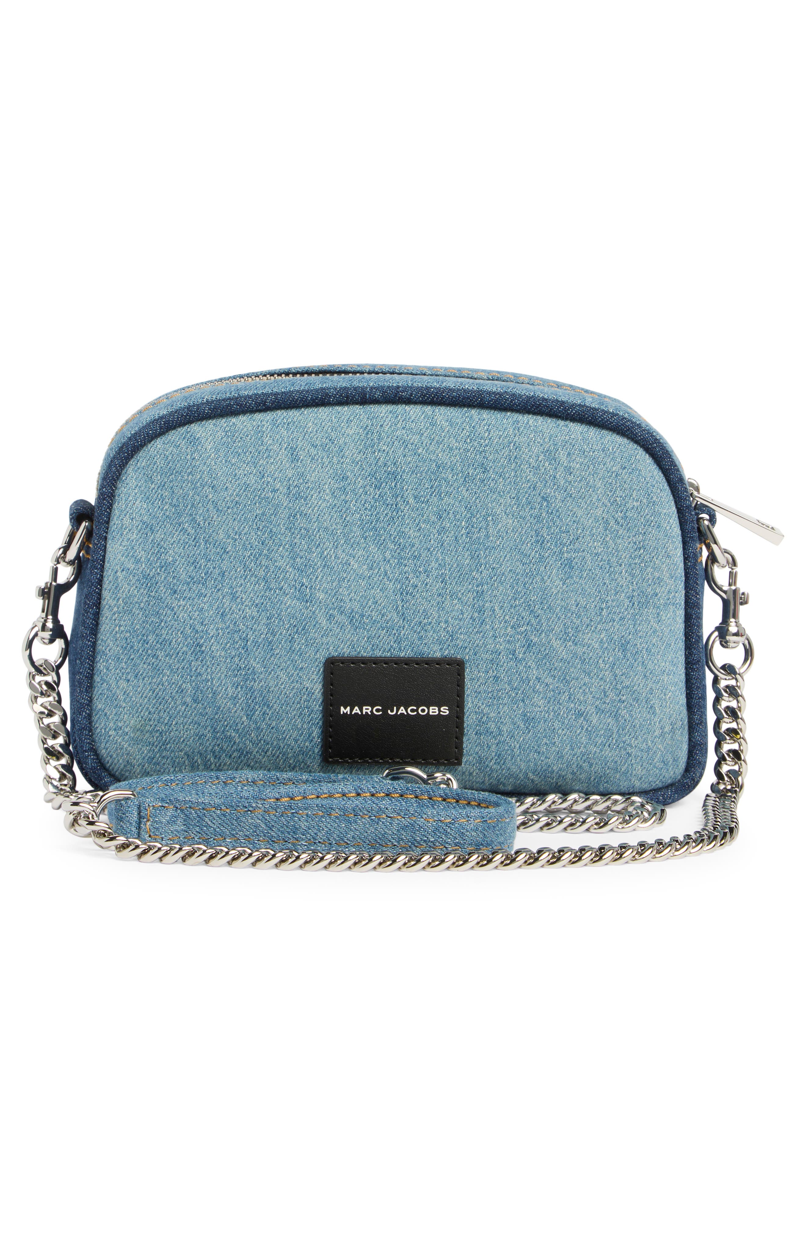 Marc Jacobs Turnlock Denim Camera Bag, Alternate, color, Denim