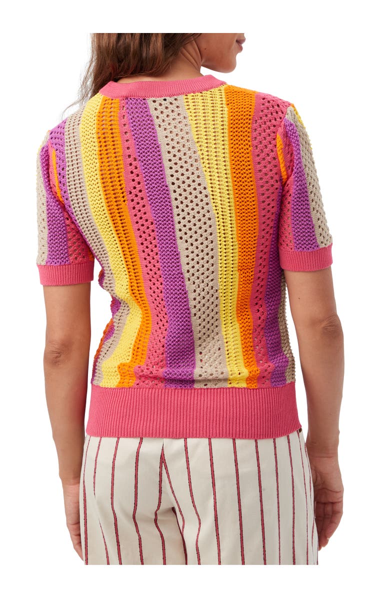 Trina Turk Marbella Open Knit Striped Pullover, Alternate, color,