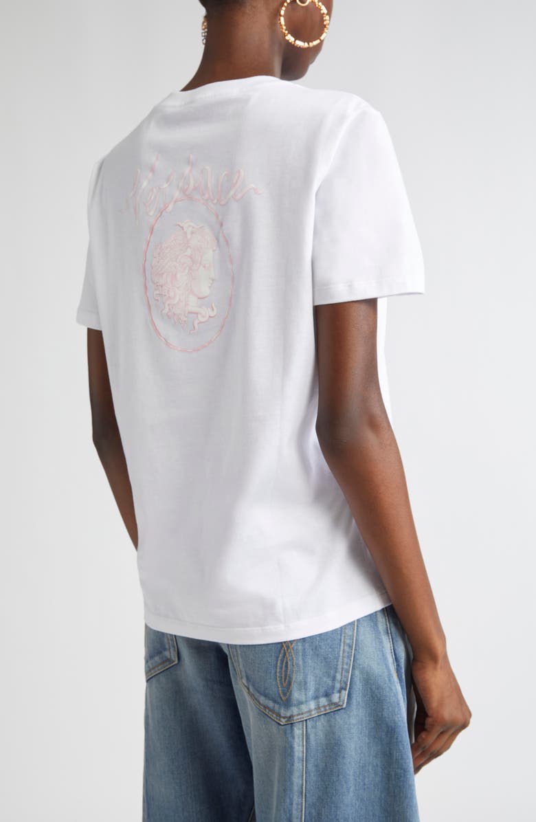 Versace Medusa Cameo Embroidered T-Shirt, Alternate, color, 