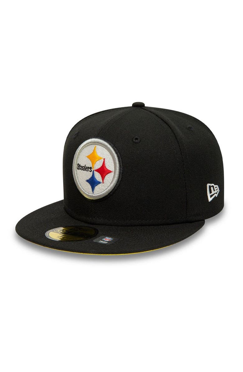 New Era Men's New Era Black Pittsburgh Steelers Super Bowl XL Citrus Pop 59FIFTY Fitted Hat, Alternate, color, Black