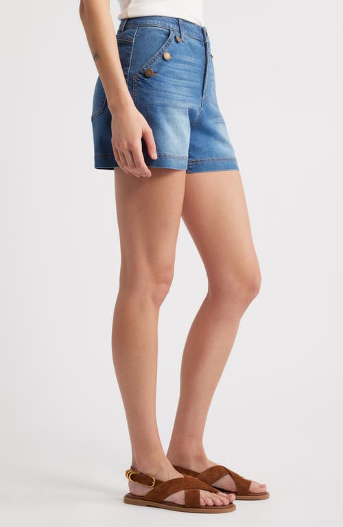 Wit & Wisdom Skyrise Denim Sailor Shorts In Mid Blue