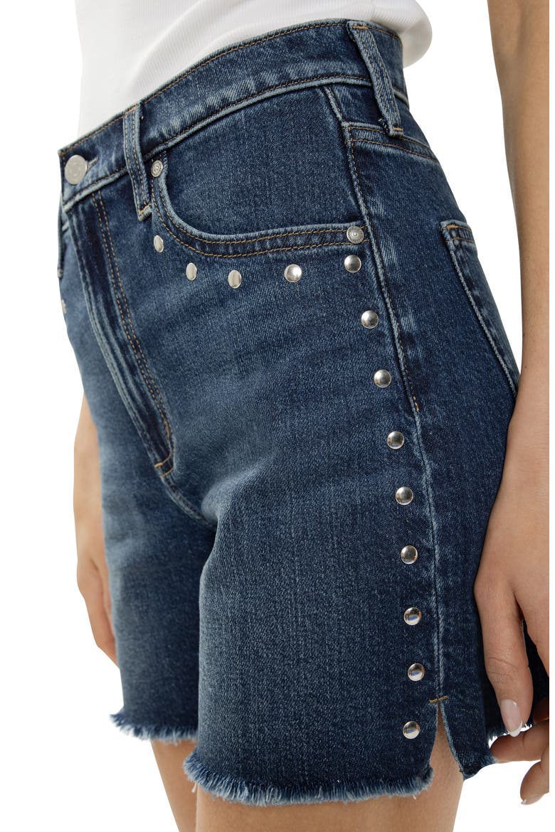Highly Desirable Studded Ultra High Waist Denim Shorts, Alternate, color, PIMLICO