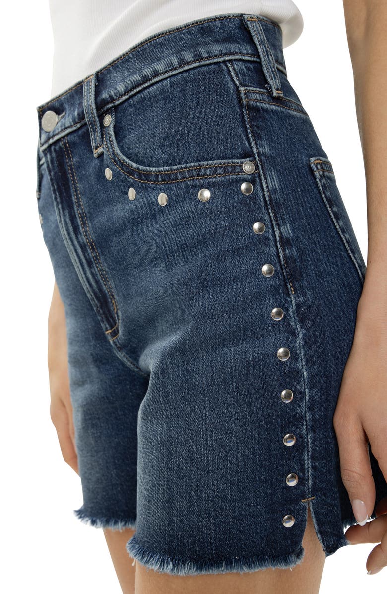 Silver Jeans Co. Highly Desirable Studded Ultra High Waist Denim Shorts, Alternate, color, Pimlico
