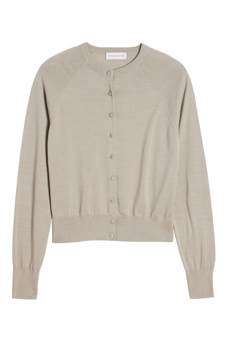 Tobine Cotton Cardigan, Alternate, color, LIGHT GREY