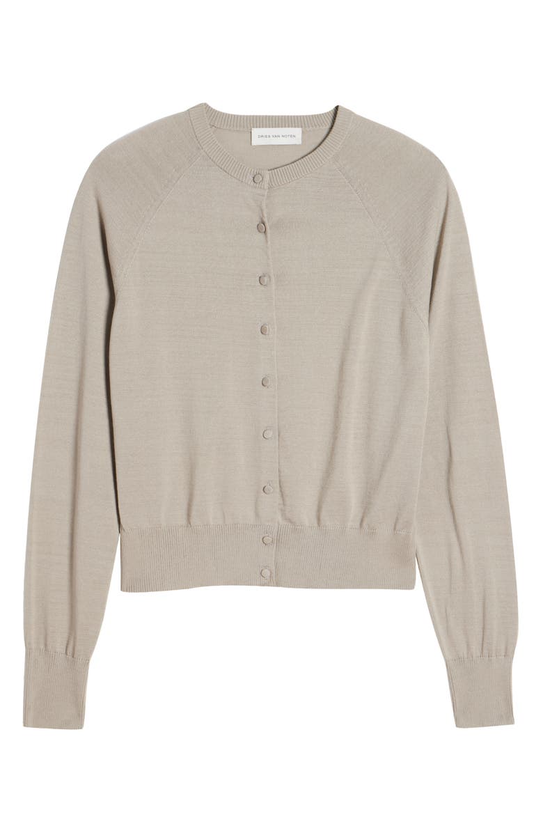 Dries Van Noten Tobine Cotton Cardigan, Alternate, color, Light Grey