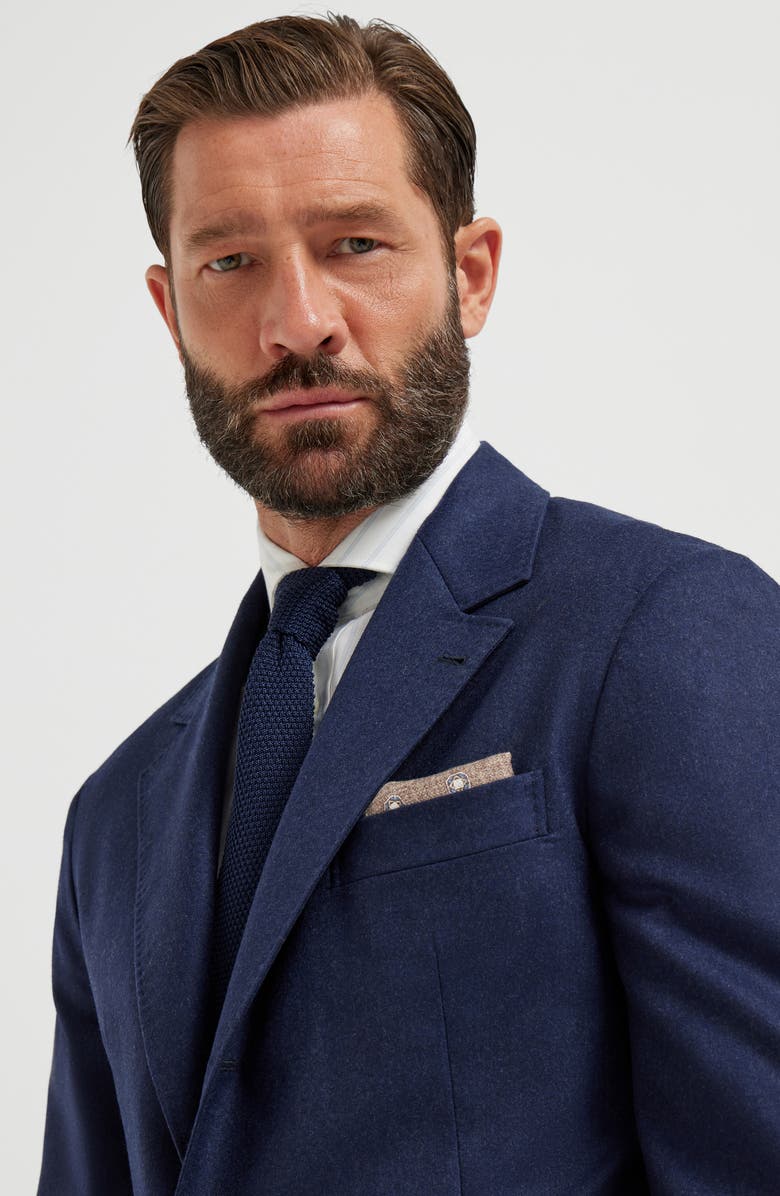 Brunello Cucinelli Double-face pocket square, Alternate, color, Light Brown