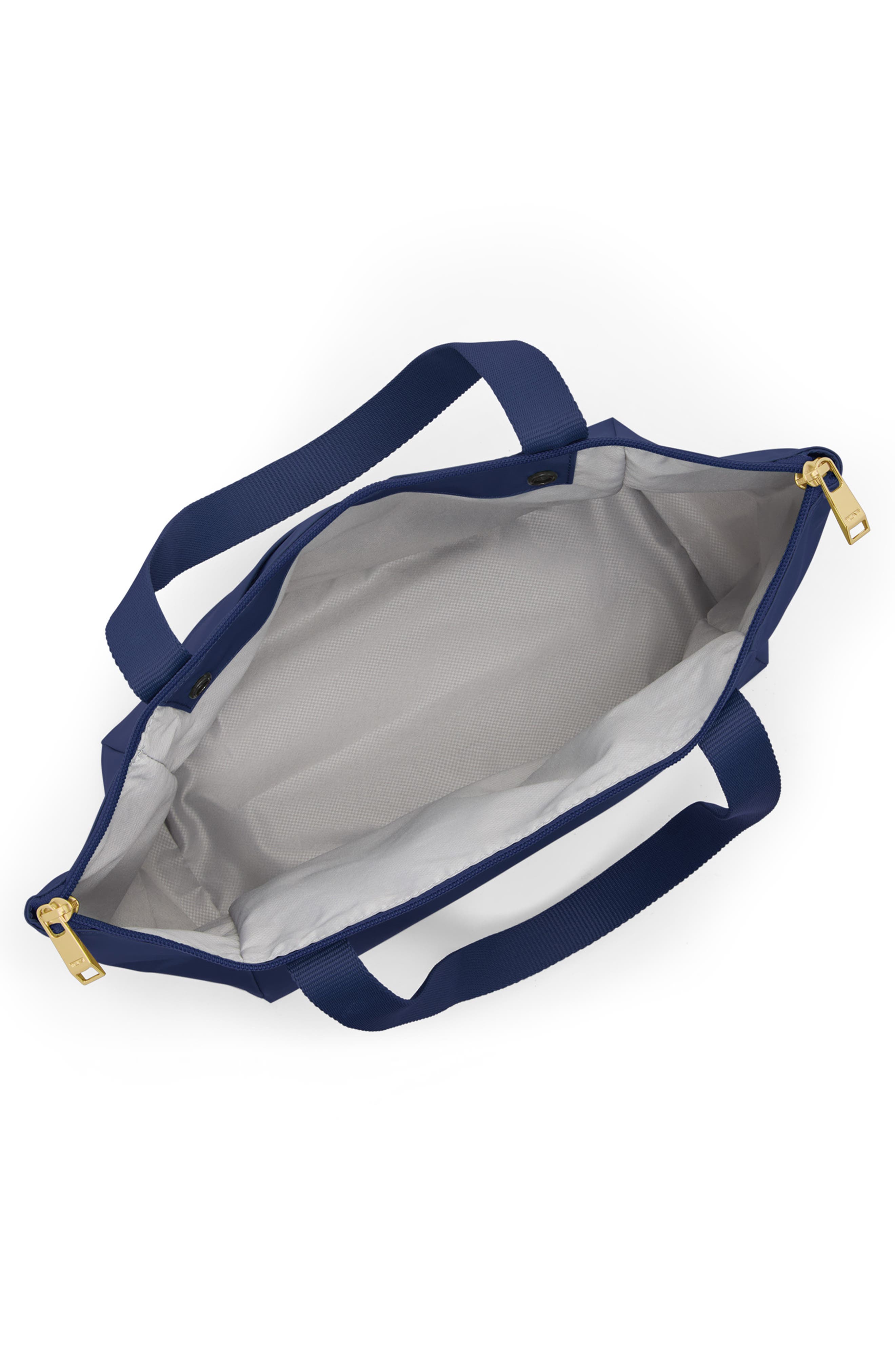 Small Voyageur Just In Case Nylon Tote, Alternate, color, INDIGO/ LIGHT GOLD