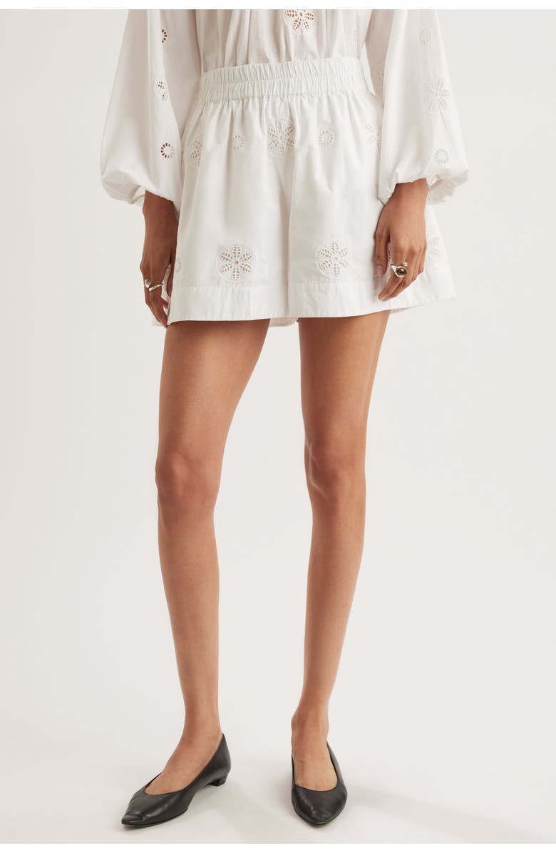 Merlette Antibes Eyelet Short, Main, color, White