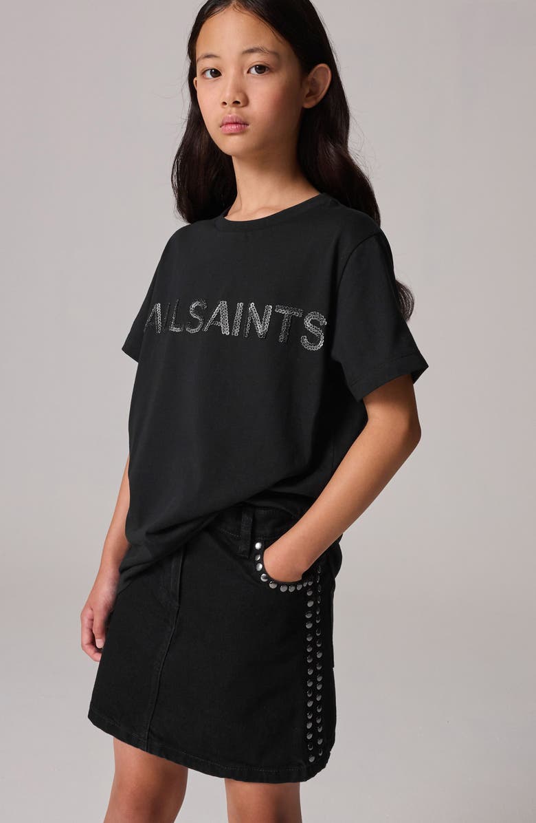 smALLSAINTS by ALLSAINTS Kids' Sequin Logo Cotton Graphic T-Shirt, Alternate, color, 