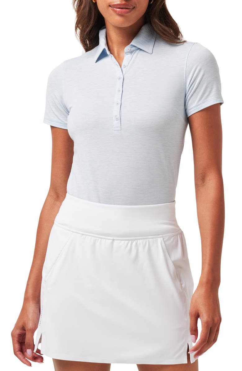 TravisMathew Featherweight Active Polo, Main, color, Heather Kentucky Blue