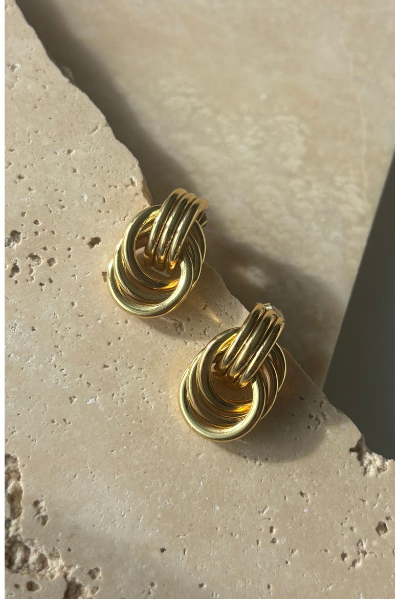 Doorknocker Stud Earrings, Alternate, color, GOLD