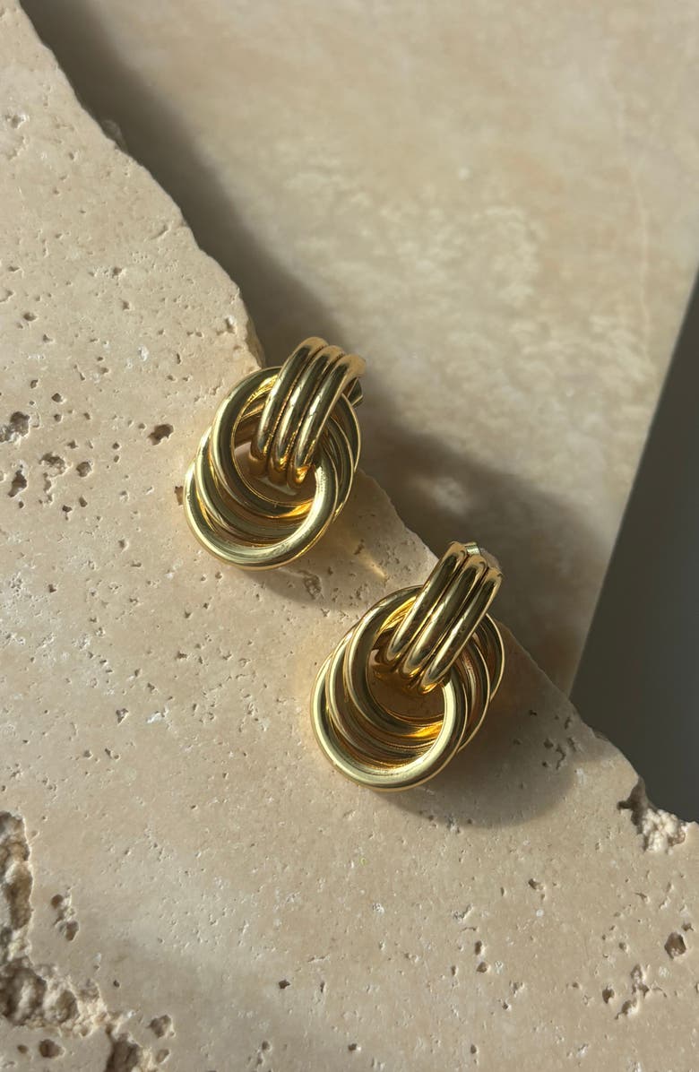 Adornia Doorknocker Stud Earrings, Alternate, color, Gold