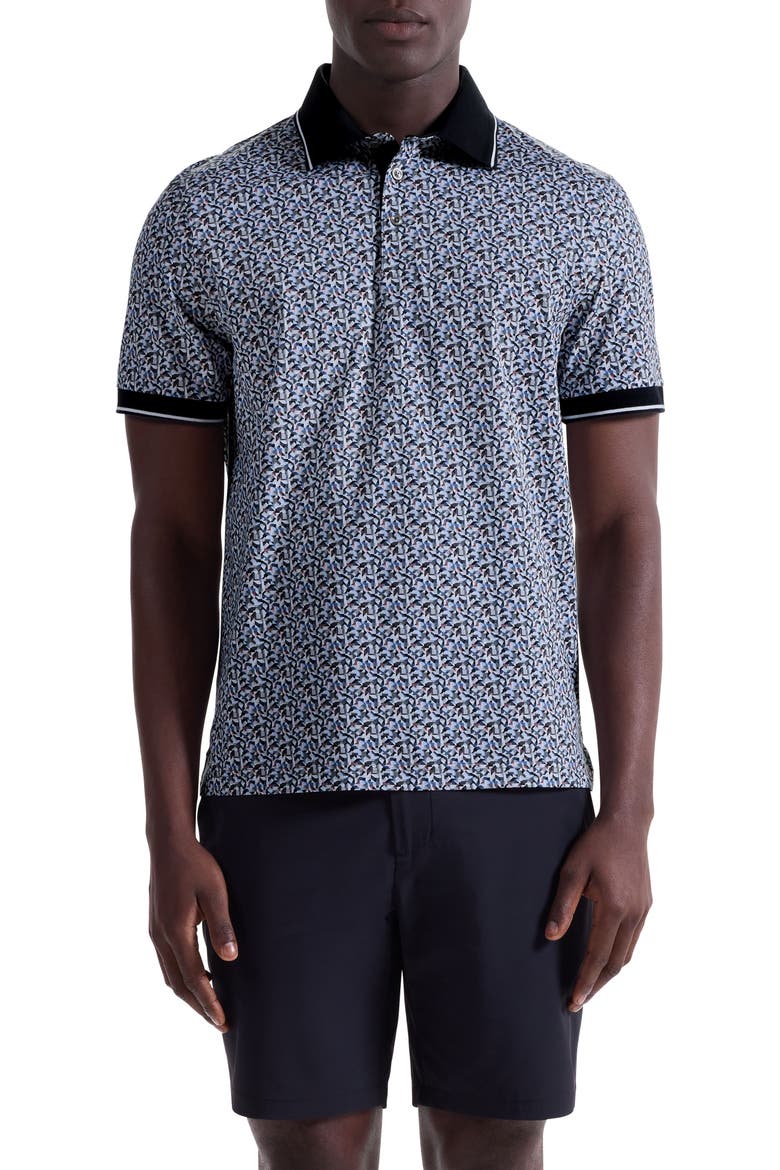 Vance OoohCotton® Geo Print Polo, Main, color, ZINC