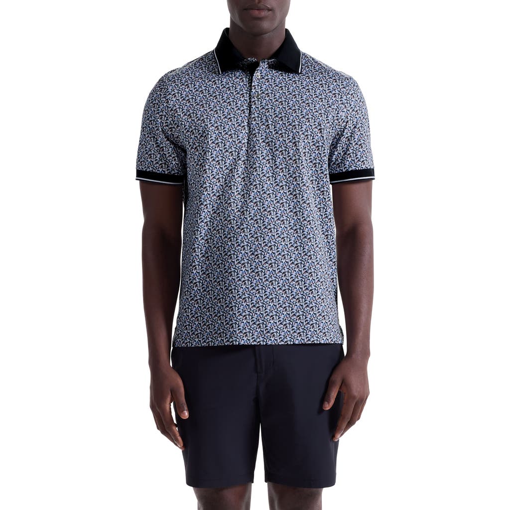 Bugatchi Vance Ooohcotton® Geo Print Polo In Gray