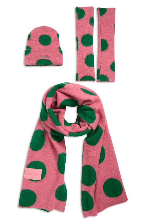 Susmie's Marieta Scarf, Beanie & Leg Warmers Set In Pink
