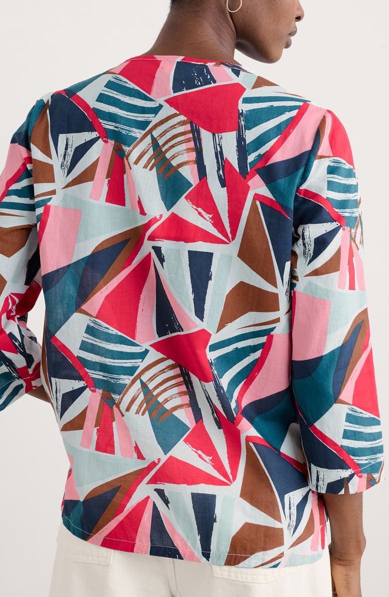 Seasalt Cornwall Watercolor Sketch Print Organic Cotton Popover Top, Alternate, color, Spinnaker Sails Chalk