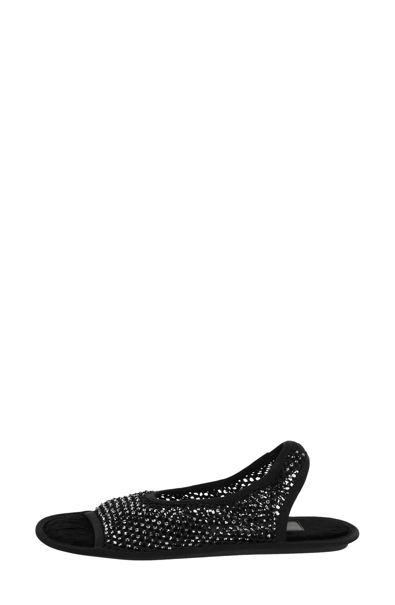 FERRAGAMO Woven Slingback Sandal, Alternate, color, Black Black