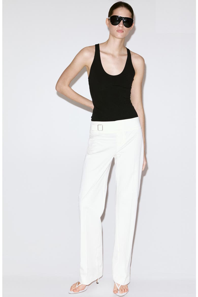 Belted Straight Leg Pants, Alternate, color, WHITE