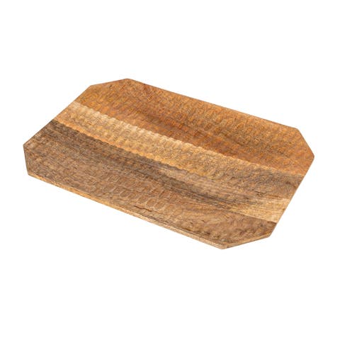 Carved Mango Wood Tray, Natural