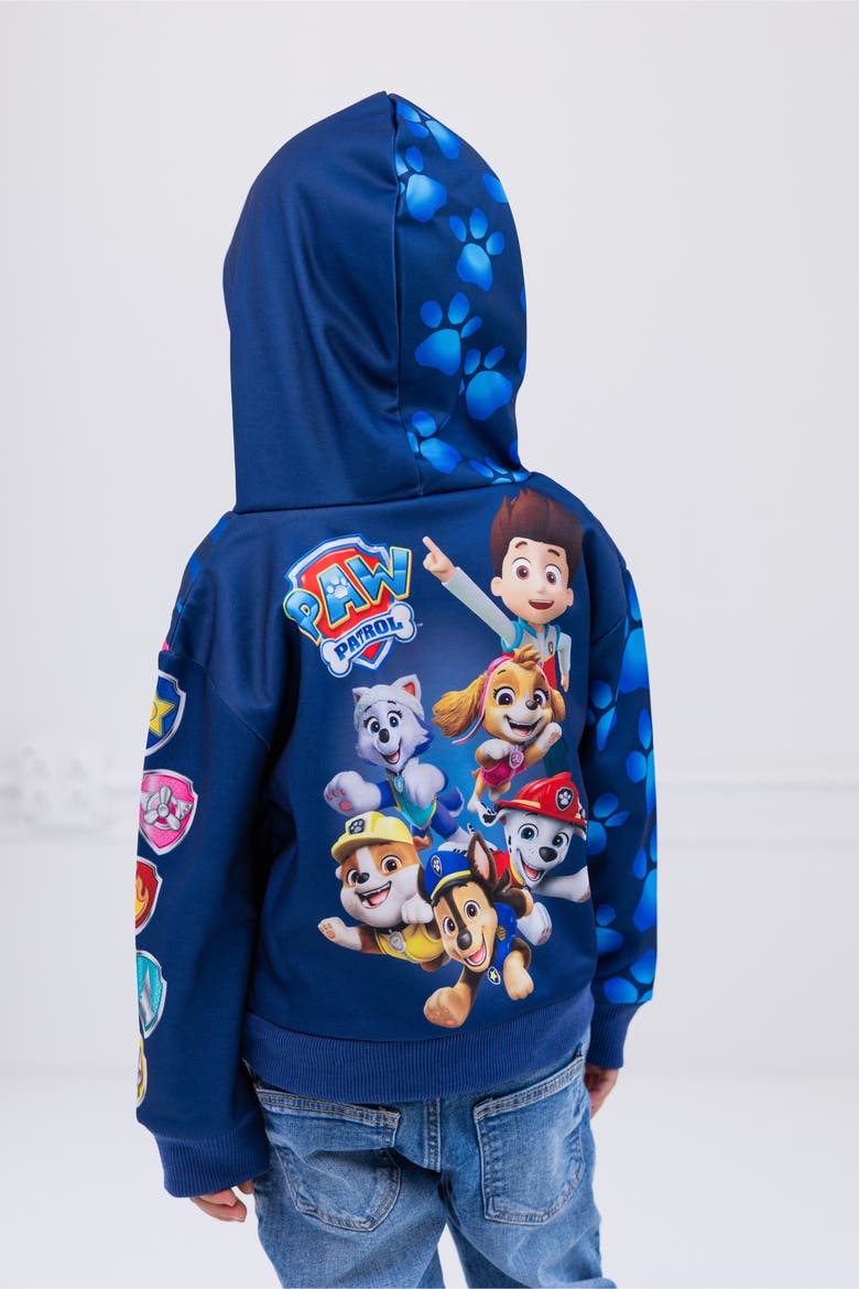 Fleece Hoodie, Alternate, color, Navy Multi