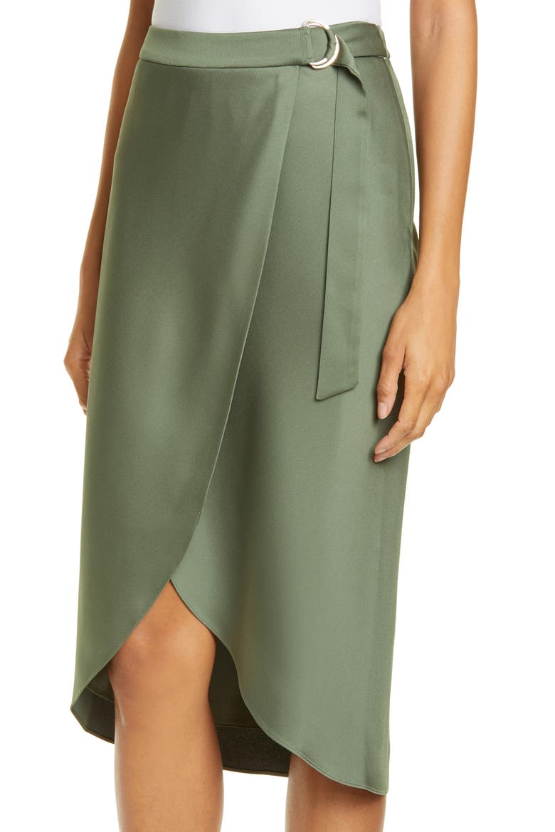 Aleyxa Belted Wrap Skirt, Alternate, color, KHAKI