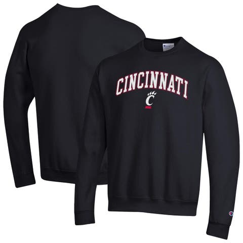 Men's Champion  Black Cincinnati Bearcats Arch Over Logo Pullover Sweatshirt