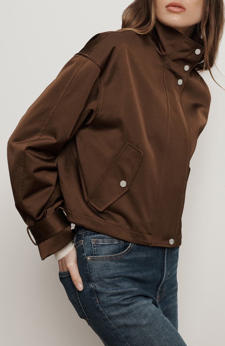 Veronica Beard Bateman Cotton Blend Jacket, Alternate, color, Walnut