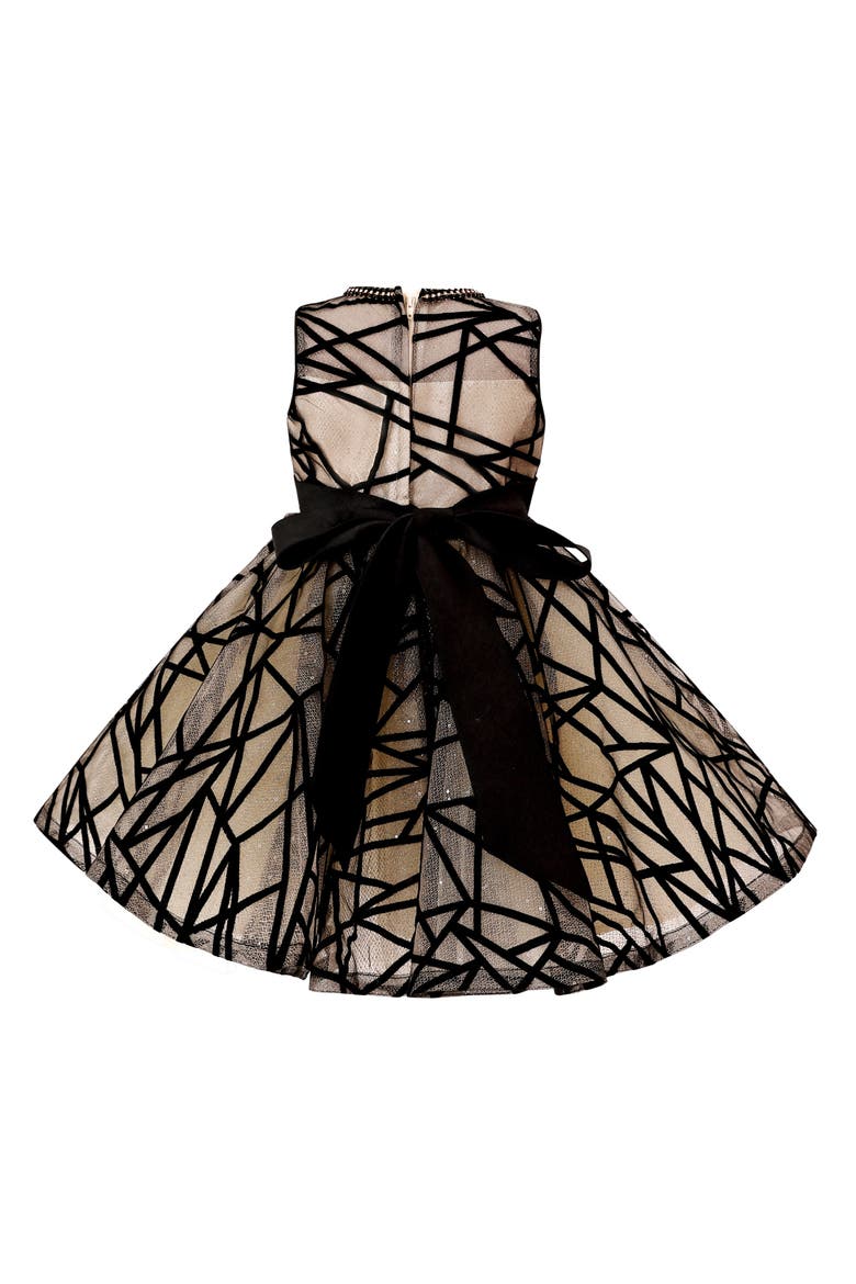 Patterned Ribbon Charm Dress, Alternate, color, Beige