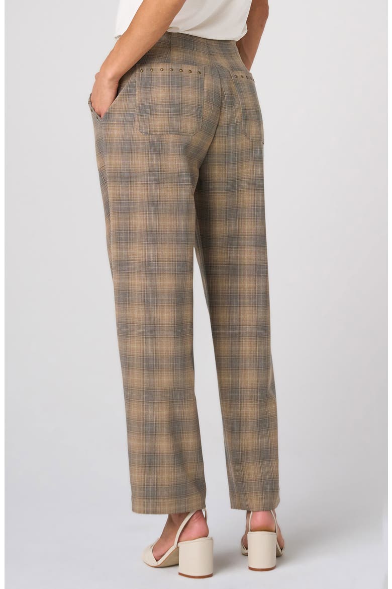 Plaid Drawstring Crop Wide Leg Pants, Alternate, color, OAK/ MULTI OMBRE PLAID